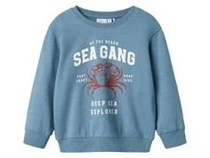 Blå sweatshirt fra Name It med rødt krabbeprint 13241258 spring lake